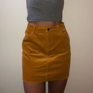 Mustard corduroy skirt